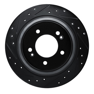 R1 Concepts® - eLINE™ Drilled and Slotted 1-Piece Rear Driver Side Brake Rotor