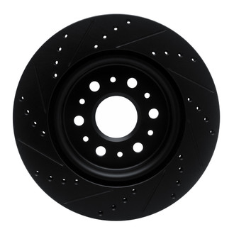 R1 Concepts® - eLINE™ Drilled and Slotted 1-Piece Rear Passenger Side Brake Rotor