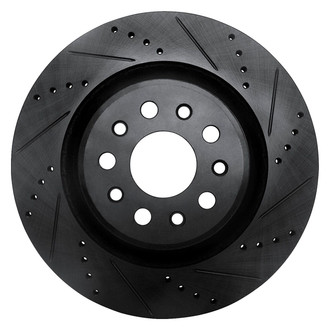 R1 Concepts® - eLINE™ Drilled and Slotted 1-Piece Rear Passenger Side Brake Rotor