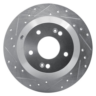 R1 Concepts® - eLINE™ Drilled and Slotted 1-Piece Rear Driver Side Brake Rotor