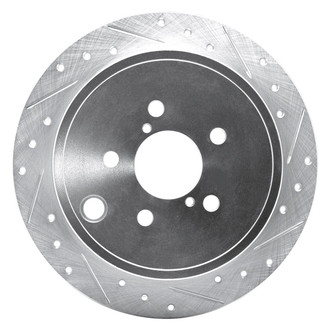 R1 Concepts® - eLINE™ Drilled and Slotted 1-Piece Rear Passenger Side Brake Rotor