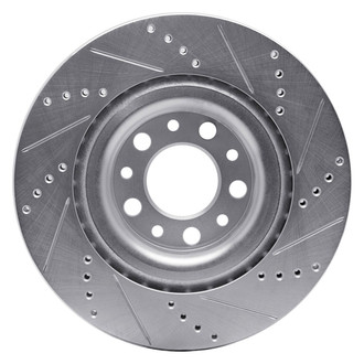 R1 Concepts® - eLINE™ Drilled and Slotted 1-Piece Rear Driver Side Brake Rotor