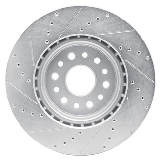 R1 Concepts® - eLINE™ Drilled and Slotted 1-Piece Front Passenger Side Brake Rotor