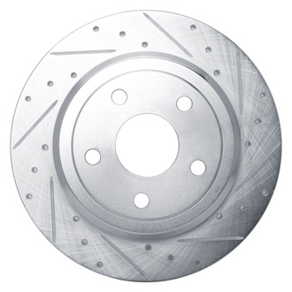 R1 Concepts® - eLINE™ Drilled and Slotted 1-Piece Rear Passenger Side Brake Rotor