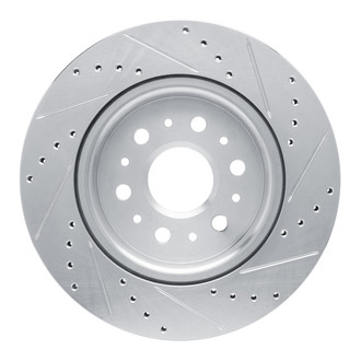 R1 Concepts® - eLINE™ Drilled and Slotted 1-Piece Rear Driver Side Brake Rotor