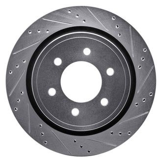R1 Concepts® - eLINE™ Drilled and Slotted 1-Piece Rear Passenger Side Brake Rotor