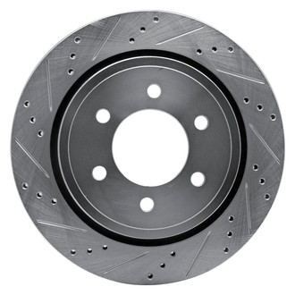 R1 Concepts® - eLINE™ Drilled and Slotted 1-Piece Rear Driver Side Brake Rotor
