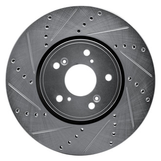 R1 Concepts® - eLINE™ Drilled and Slotted 1-Piece Front Driver Side Brake Rotor