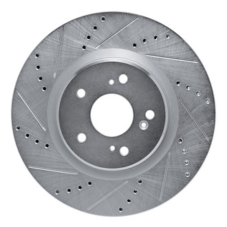 R1 Concepts® - eLINE™ Drilled and Slotted 1-Piece Front Driver Side Brake Rotor