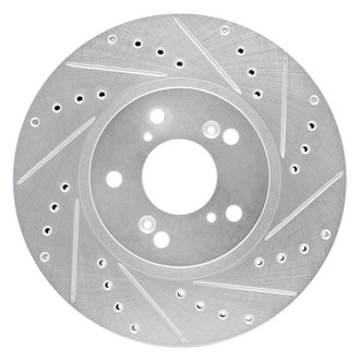 R1 Concepts® - eLINE™ Drilled and Slotted 1-Piece Front Passenger Side Brake Rotor
