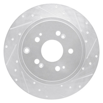 R1 Concepts® - eLINE™ Drilled and Slotted 1-Piece Rear Passenger Side Brake Rotor