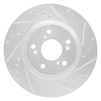 R1 Concepts® - eLINE™ Drilled and Slotted 1-Piece Front Passenger Side Brake Rotor