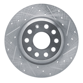 R1 Concepts® - eLINE™ Drilled and Slotted 1-Piece Rear Passenger Side Brake Rotor