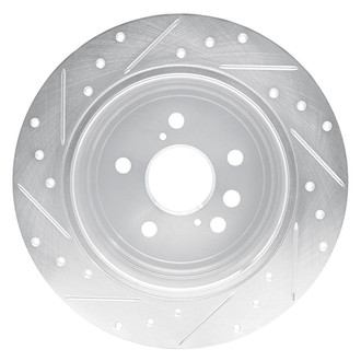 R1 Concepts® - eLINE™ Drilled and Slotted 1-Piece Rear Passenger Side Brake Rotor