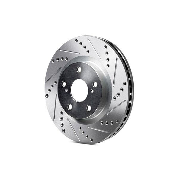 R1 Concepts eLINE Series Front Black Drilled and Slotted Brake Rotors Compatible For 2012-2021 Tesla S, X : R1 Concepts eLINE Series Front Rear Drilled and