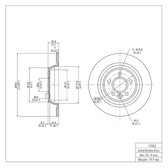 R1 Concepts® - eLINE™ Plain 1-Piece Brake Rotor