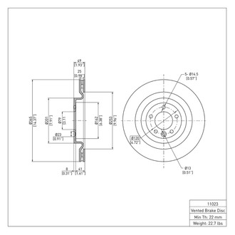 R1 Concepts® - eLINE™ Plain 1-Piece Brake Rotor