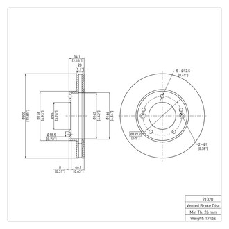 R1 Concepts® - eLINE™ Plain 1-Piece Front Brake Rotor
