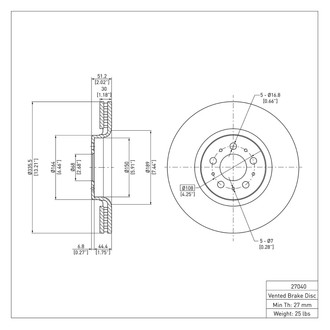 R1 Concepts® - eLINE™ Plain 1-Piece Front Brake Rotor