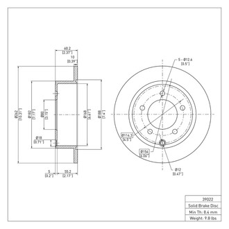 R1 Concepts® - eLINE™ Plain 1-Piece Rear Brake Rotor