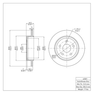 R1 Concepts® - eLINE™ Plain 1-Piece Rear Brake Rotor