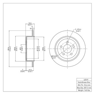 R1 Concepts® - eLINE™ Plain 1-Piece Brake Rotor