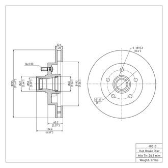 R1 Concepts® - eLINE™ Plain 1-Piece Front Brake Rotor