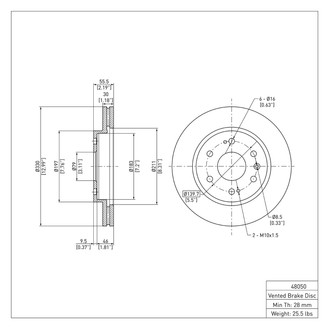 R1 Concepts® - eLINE™ Plain 1-Piece Brake Rotor