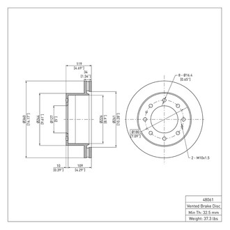 R1 Concepts® - eLINE™ Plain 1-Piece Rear Brake Rotor