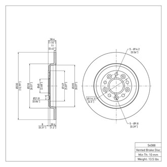R1 Concepts® - eLINE™ Plain 1-Piece Brake Rotor