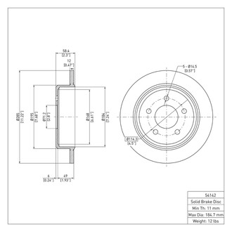 R1 Concepts® - eLINE™ Plain 1-Piece Brake Rotor