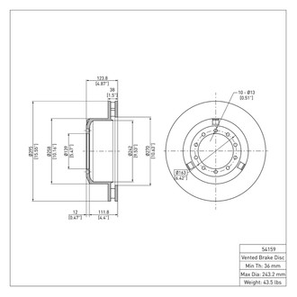 R1 Concepts® - eLINE™ Plain 1-Piece Front Brake Rotor