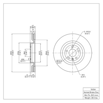 R1 Concepts® - eLINE™ Plain 1-Piece Front Brake Rotor