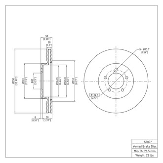R1 Concepts® - eLINE™ Plain 1-Piece Brake Rotor