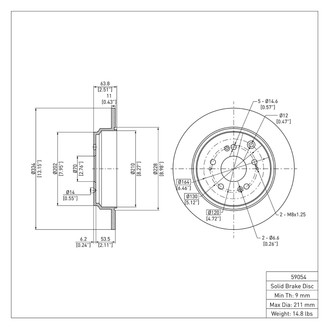 R1 Concepts® - eLINE™ Plain 1-Piece Rear Brake Rotor