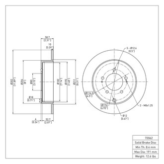 R1 Concepts® - eLINE™ Plain 1-Piece Rear Brake Rotor