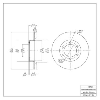 R1 Concepts® - eLINE™ Plain 1-Piece Brake Rotor