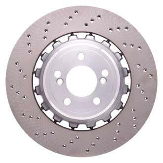 R1 Concepts® - Carbon GEOMET™ Drilled 1-Piece Rear Driver Side Brake Rotor