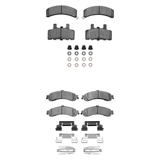 R1 Concepts® - Super Heavy Duty Semi-Metallic Front and Rear Brake Pad Set