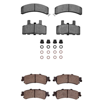 R1 Concepts® - Super Heavy Duty Semi-Metallic Front and Rear Brake Pad Set
