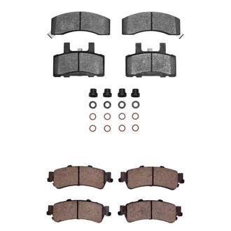 R1 Concepts® - Super Heavy Duty Semi-Metallic Front and Rear Brake Pad Set