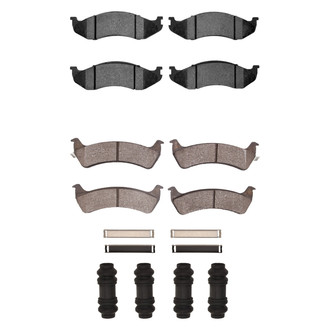 R1 Concepts® - Super Heavy Duty Semi-Metallic Front and Rear Brake Pad Set