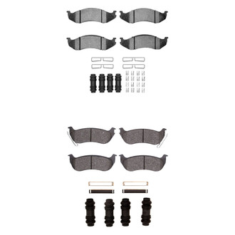 R1 Concepts® - Super Heavy Duty Semi-Metallic Front and Rear Brake Pad Set