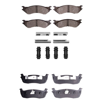 R1 Concepts® - Super Heavy Duty Semi-Metallic Front and Rear Brake Pad Set