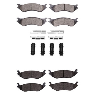 R1 Concepts® - Super Heavy Duty Semi-Metallic Front and Rear Brake Pad Set
