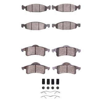 R1 Concepts® - Super Heavy Duty Semi-Metallic Front and Rear Brake Pad Set