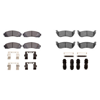 R1 Concepts® - Super Heavy Duty Semi-Metallic Front and Rear Brake Pad Set