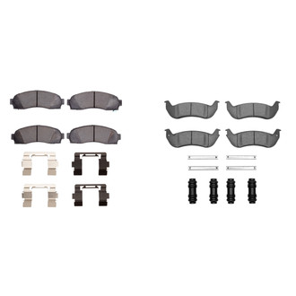 R1 Concepts® - Super Heavy Duty Semi-Metallic Front and Rear Brake Pad Set