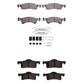 R1 Concepts® - Super Heavy Duty Semi-Metallic Front and Rear Brake Pad Set