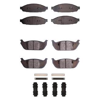 R1 Concepts® - Super Heavy Duty Semi-Metallic Front and Rear Brake Pad Set